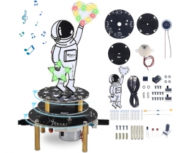 Soldering Practice Kit, DIY Astronaut Kit with Three Musics Slow Flashing LED Lights, Rotating Speed Adjustable Hands-on Kit for University STEM Education Soldering Learning